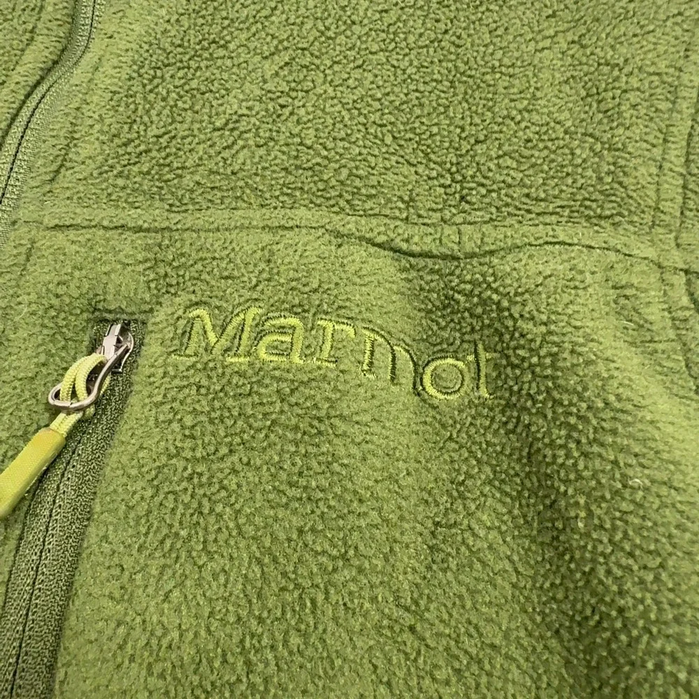 Marmot Vest Mens M Green Polyester Fleece Full Zip Outdoors Gorpcore Hiking